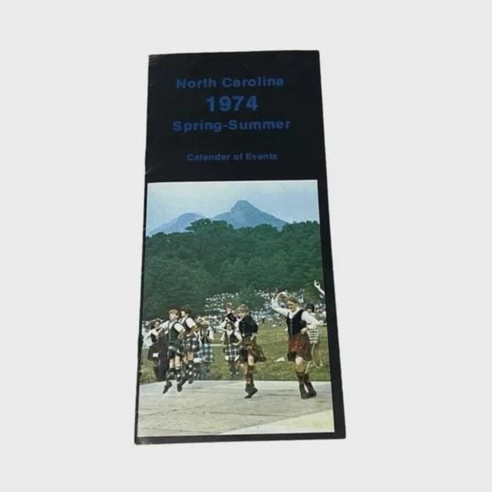 North Carolina 1974 Spring Summer Calendar of Events Vintage Brochure